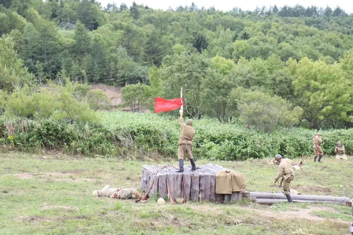 Ekaterina Gavrikova at Kamyshov Pass military-historical reconstruction