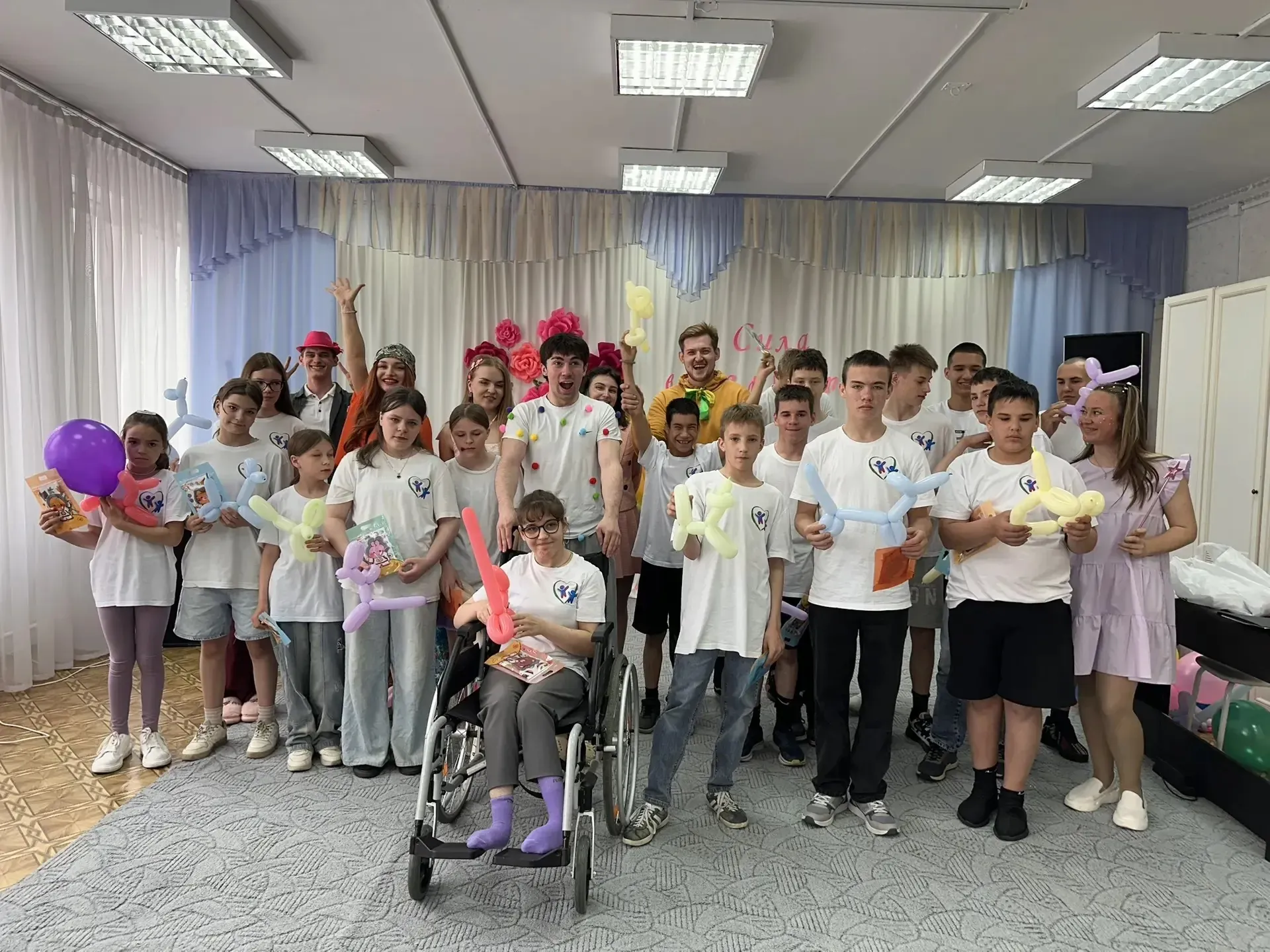 Students of Amur State Medical Academy performing for children at the Blagoveshchensk orphanage during a festive event
