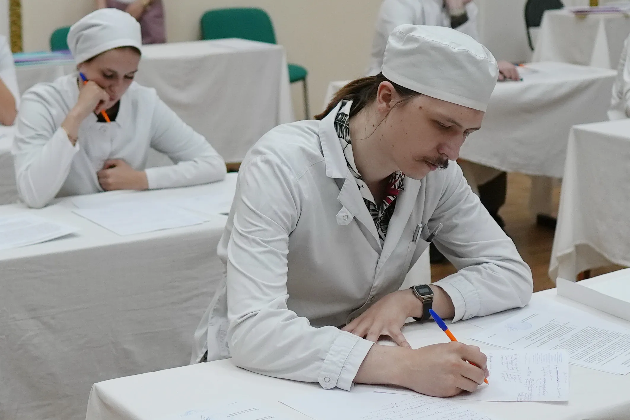 Amur State Medical Academy graduates taking state exams