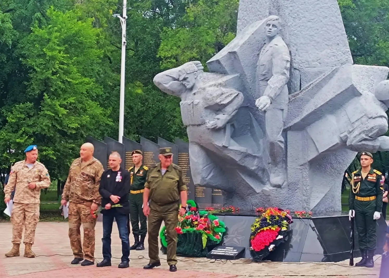 Medical students attending a memorial event in Russia